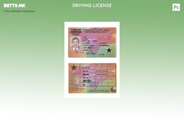 Шаблон за возачка дозвола во модерен стил Гвине Бисао